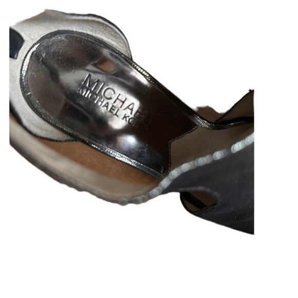 Michael Kors, gunmetal lizard pattern open toe,heel zipper stilettos size 7.5 - Picture 10 of 12